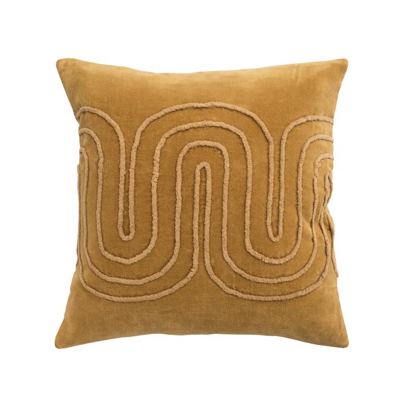 Dekoračný návlek COTTON VELVET meandry okrová