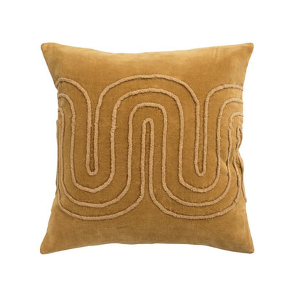 Dekoračný návlek COTTON VELVET meandry okrová