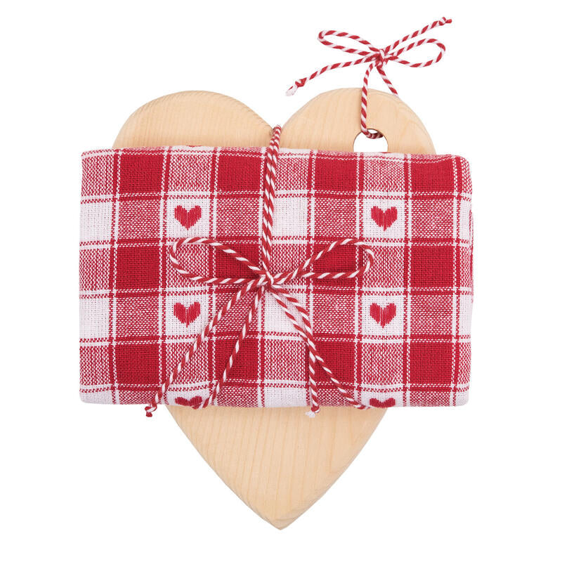 Utierka DESIGN + BOARD káro srdce červená