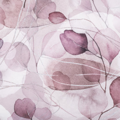 Návlek SATÉN PLUS purple leaves pudrová