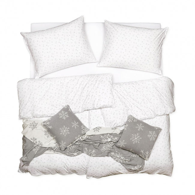 Obliečky JERSEY vločky sivá