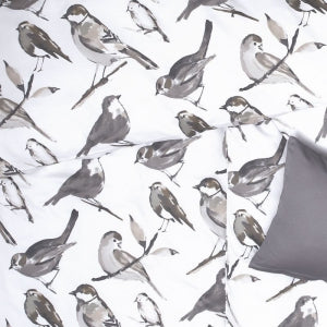 Obliečky SATÉN DESIGN grey birds