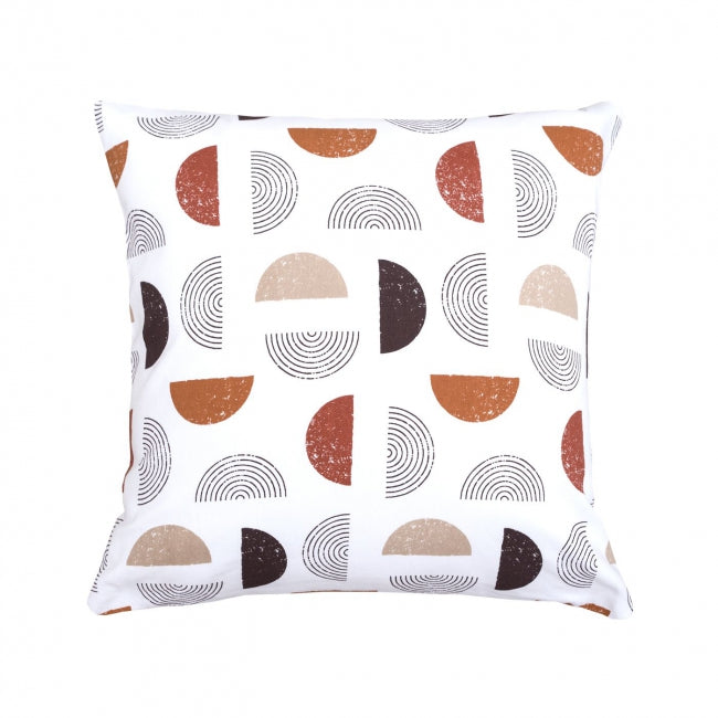 Dekoračný návlek DEKORO geo spiral biela hrdzavá