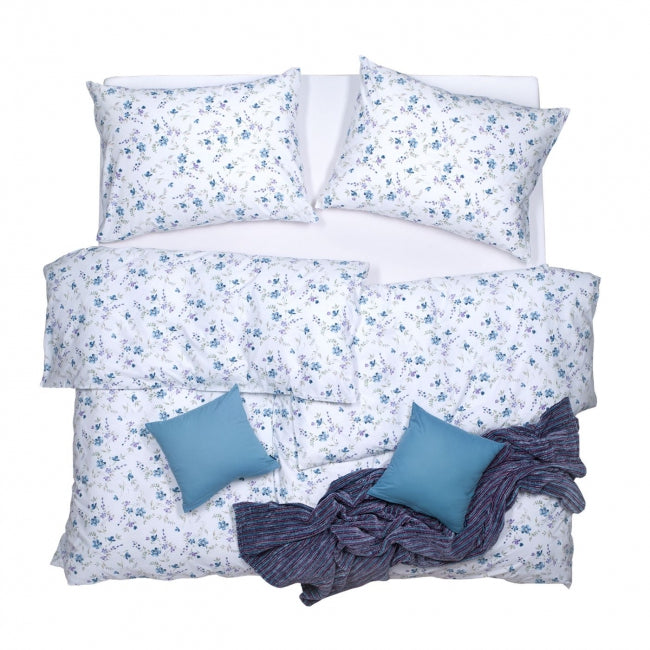 Obliečky KREP kvietky modrá fialová