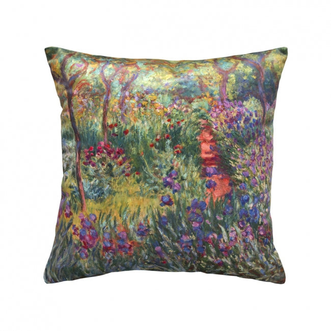 Dekoračný návlek ART VELVET Monet - záhrada s kosatcami