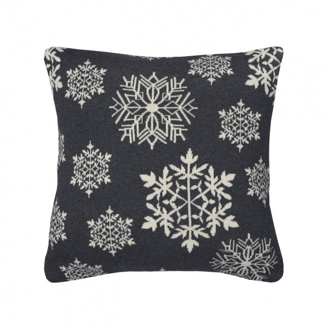 Dekoračný návlek pletený DESIGN vločky sivá smotanová