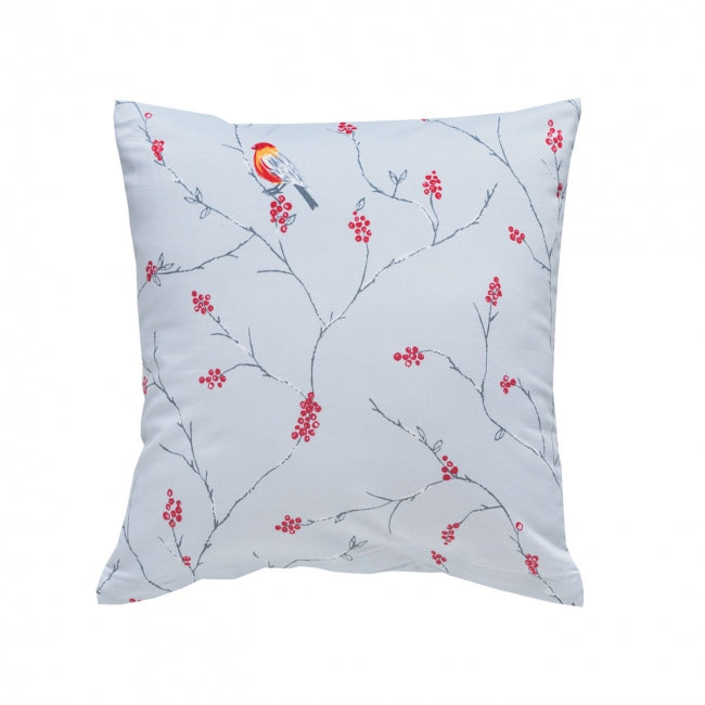 Návlek SATÉN vtáčiky sivá