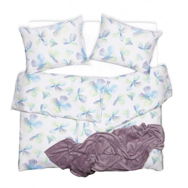 Obliečky JERSEY kvety tyrkysová