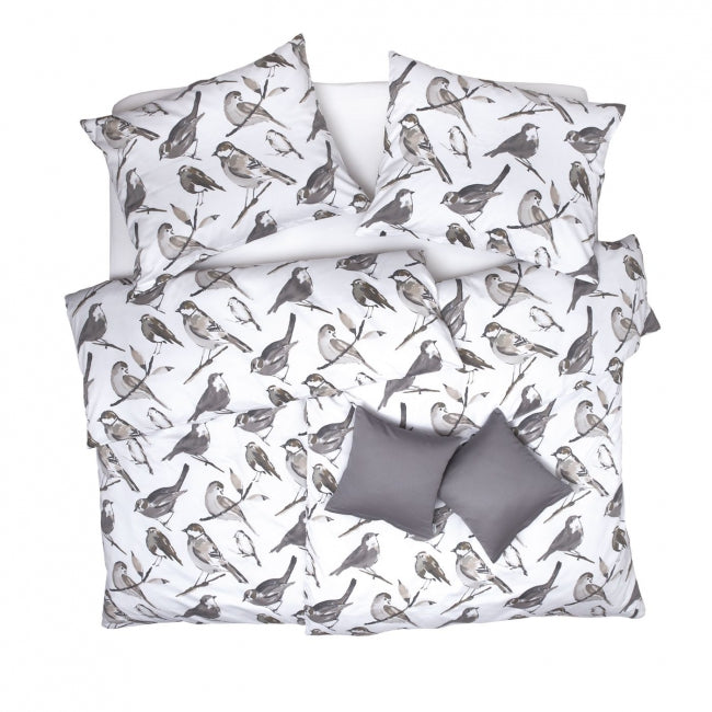 Obliečky SATÉN DESIGN grey birds