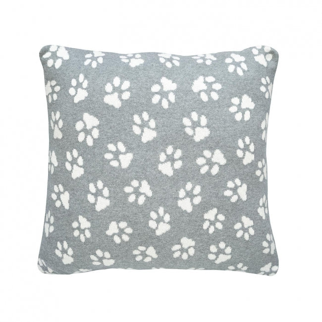 Dekoračný návlek pletený DESIGN labky sivá