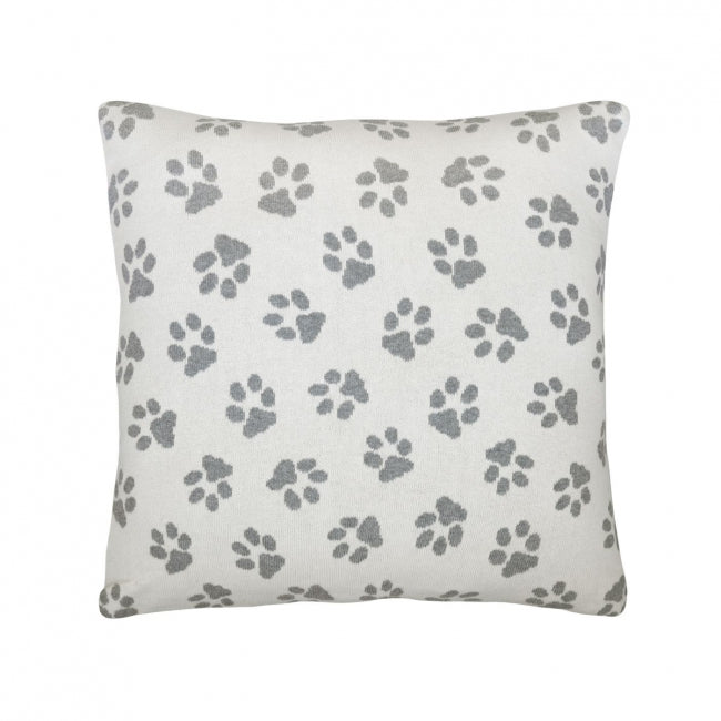 Dekoračný návlek pletený DESIGN labky smotanová