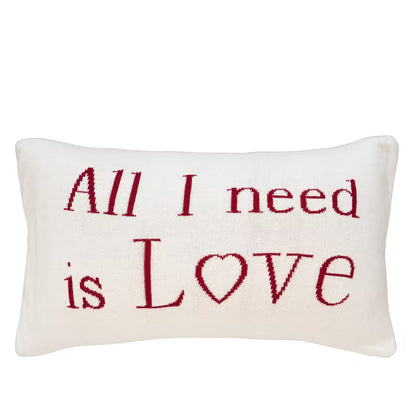 Dekoračný návlek pletený DESIGN love smotanová červená