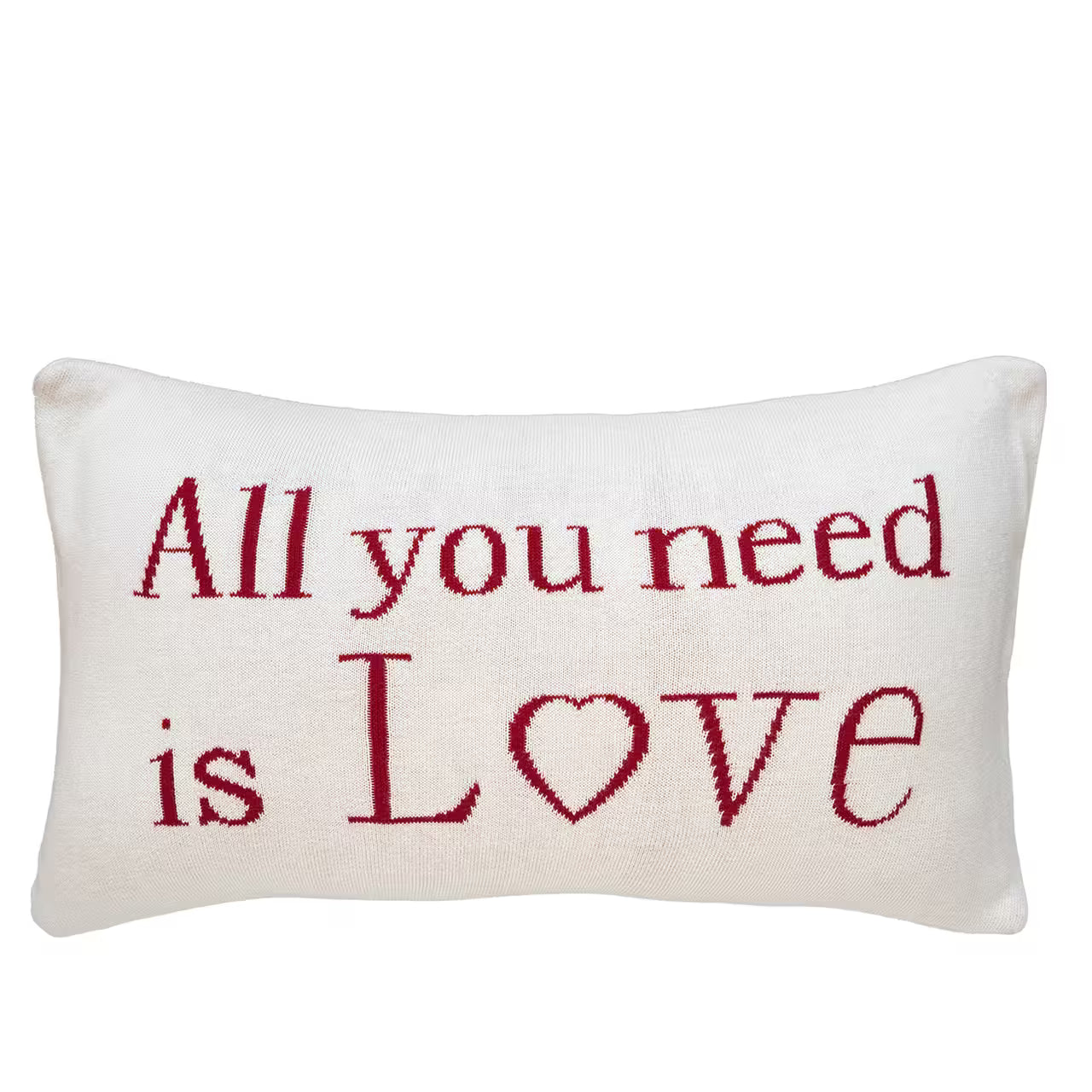 Dekoračný návlek pletený DESIGN love smotanová červená
