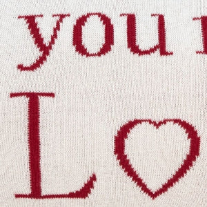 Dekoračný návlek pletený DESIGN love smotanová červená