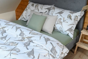 Obliečky SATÉN DESIGN grey birds