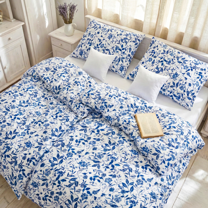 Obliečky SATÉN PLUS brianna biela modrá