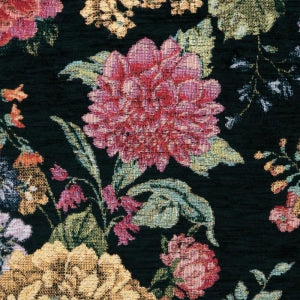 Dekoračný návlek GLAMOUR kvety čierna