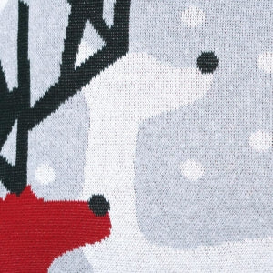 Dekoračný návlek pletený DESIGN soby sivá červená