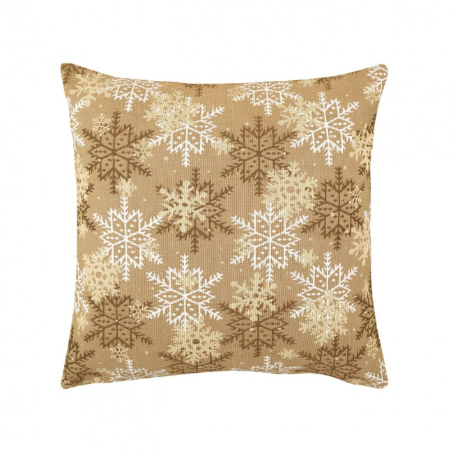 Dekoračný návlek MOTIV vločky béžová biela