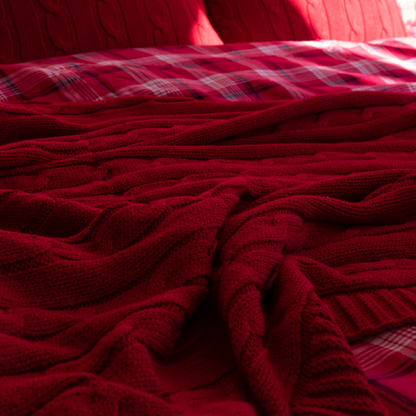 Deka pletená IMPERIAL červená