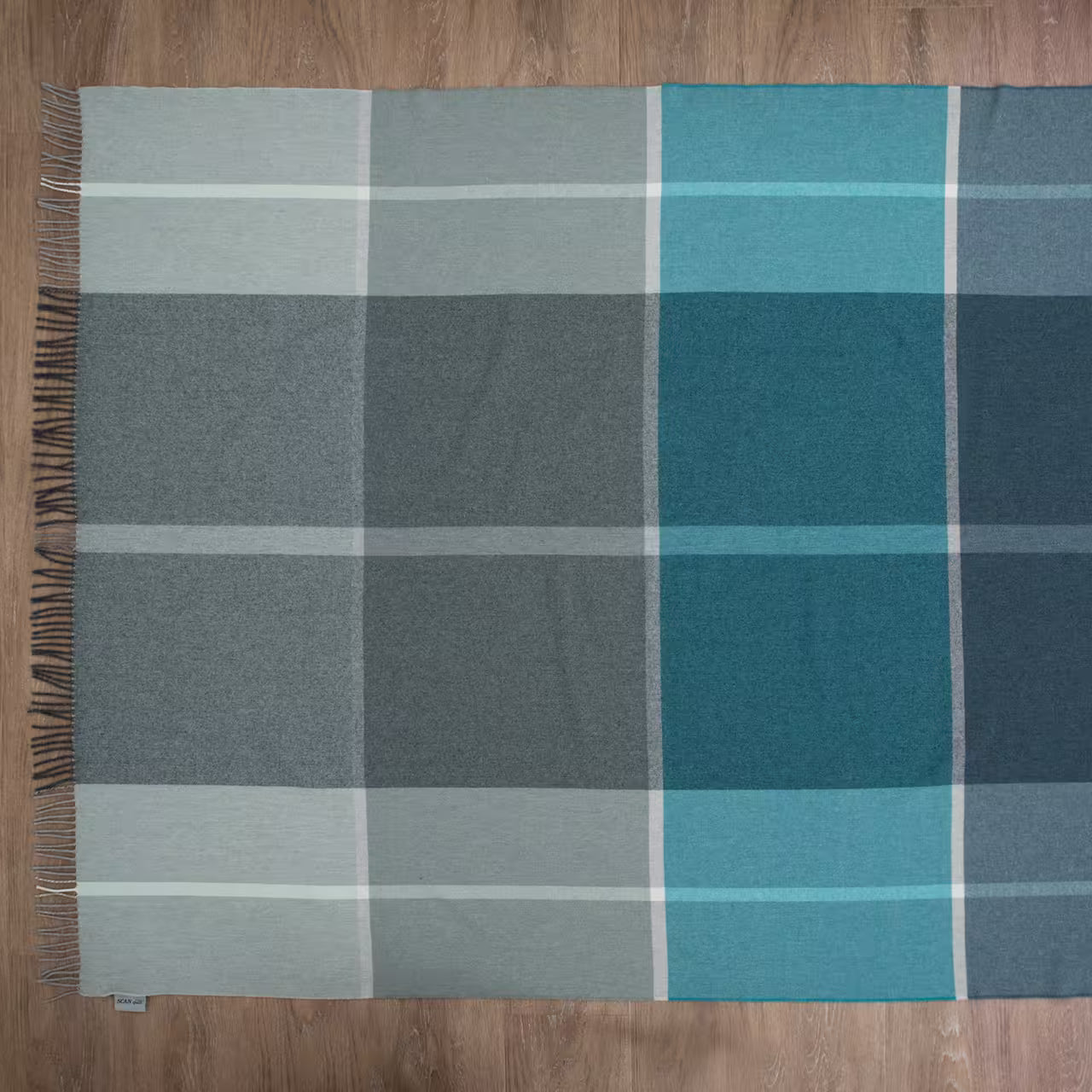 Deka vlnená DELI WOOL kocka tyrkysová