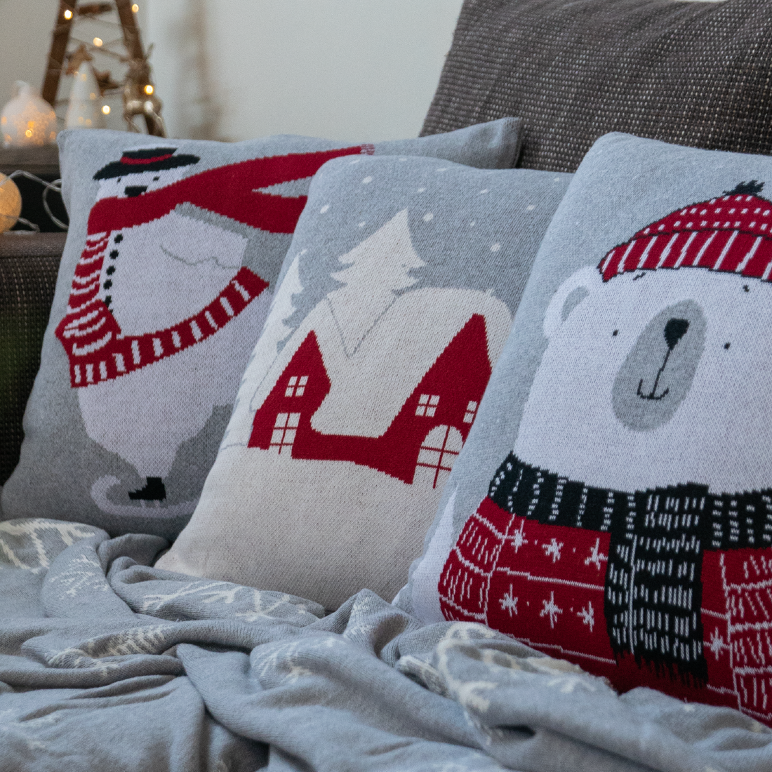 Dekoračný návlek pletený DESIGN polárne domčeky