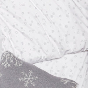 Obliečky JERSEY vločky sivá