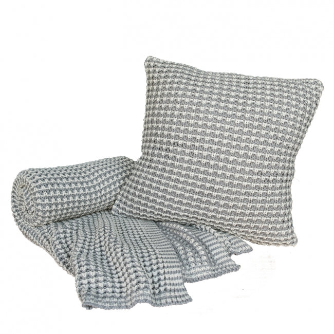 Deka pletená TOPAZ sivá smotanová