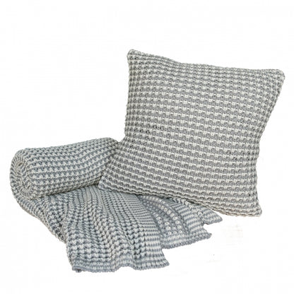 Deka pletená TOPAZ sivá smotanová