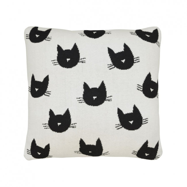 Dekoračný návlek pletený DESIGN mačičky smotanová