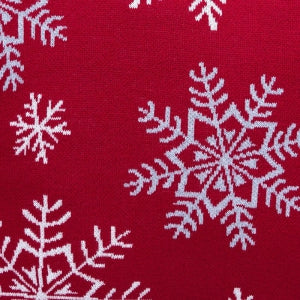 Dekoračný návlek pletený DESIGN veľké vločky červená