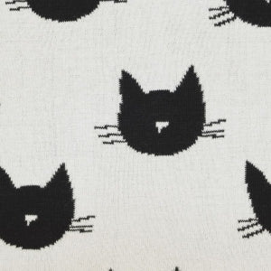 Dekoračný návlek pletený DESIGN mačičky smotanová