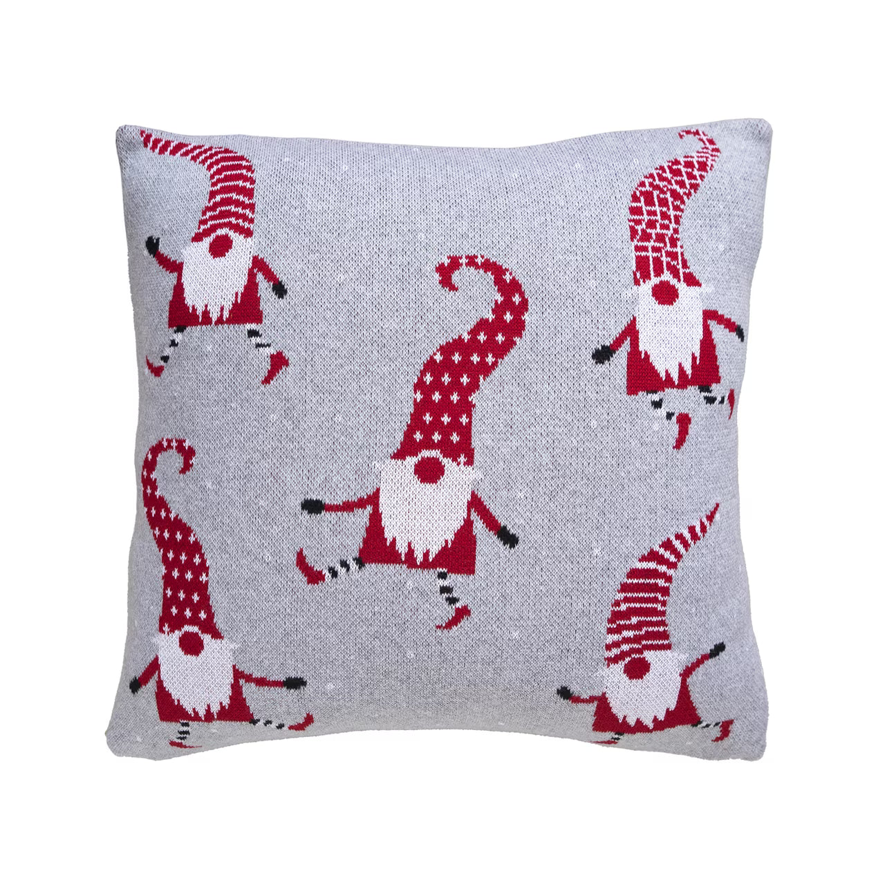 Dekoračný návlek pletený DESIGN elfíkovia sivá červená