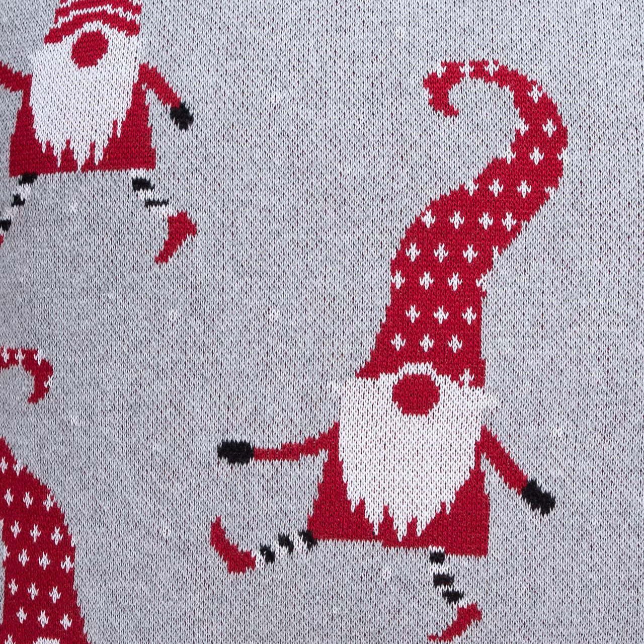 Dekoračný návlek pletený DESIGN elfíkovia sivá červená