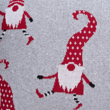 Dekoračný návlek pletený DESIGN elfíkovia sivá červená