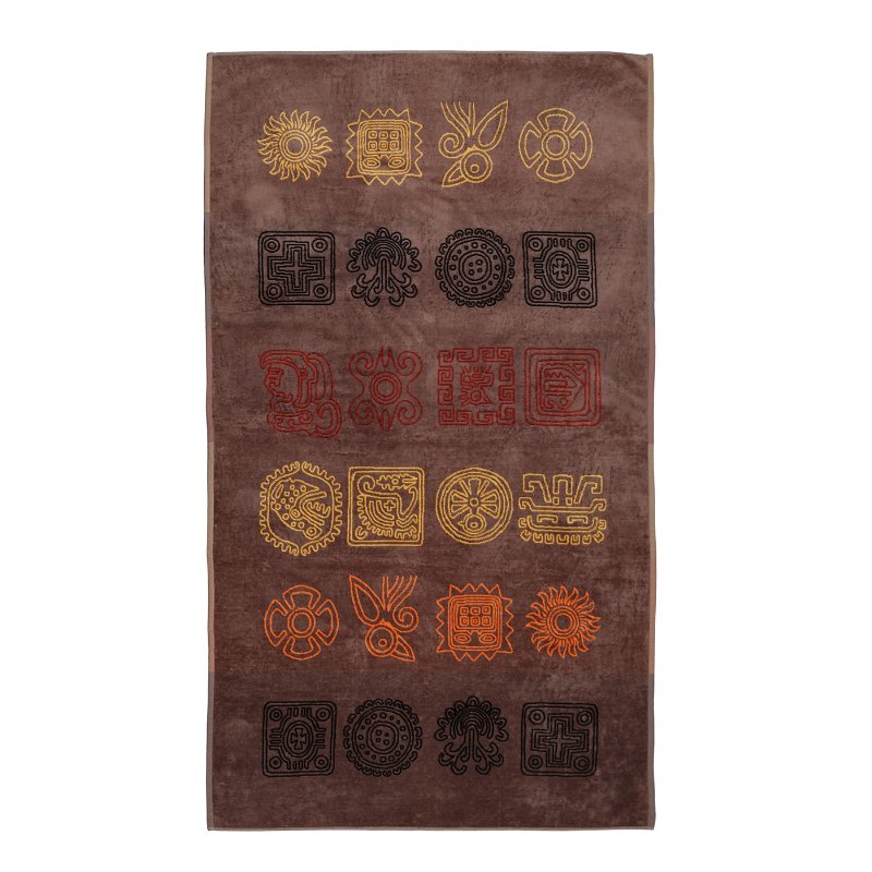 Osuška plážová ethno hnedá