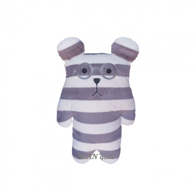 Plyšák FRIEND JUNIOR SLOTH - medveď s okuliarmi pruhy sivá