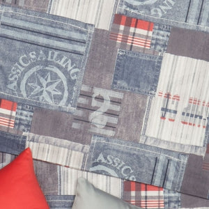 Obliečky KLASIK DESIGN denim modrá sivá
