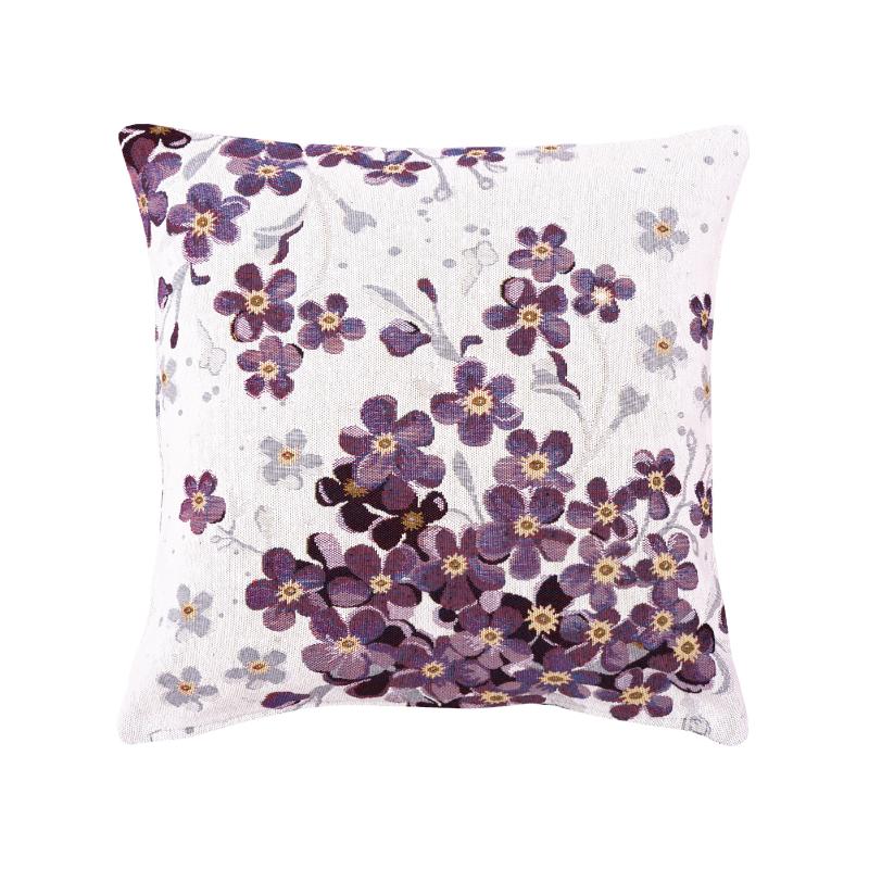 Dekoračný návlek MOTIV fialky biela fialová