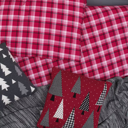 Obliečky FLANEL káro červená