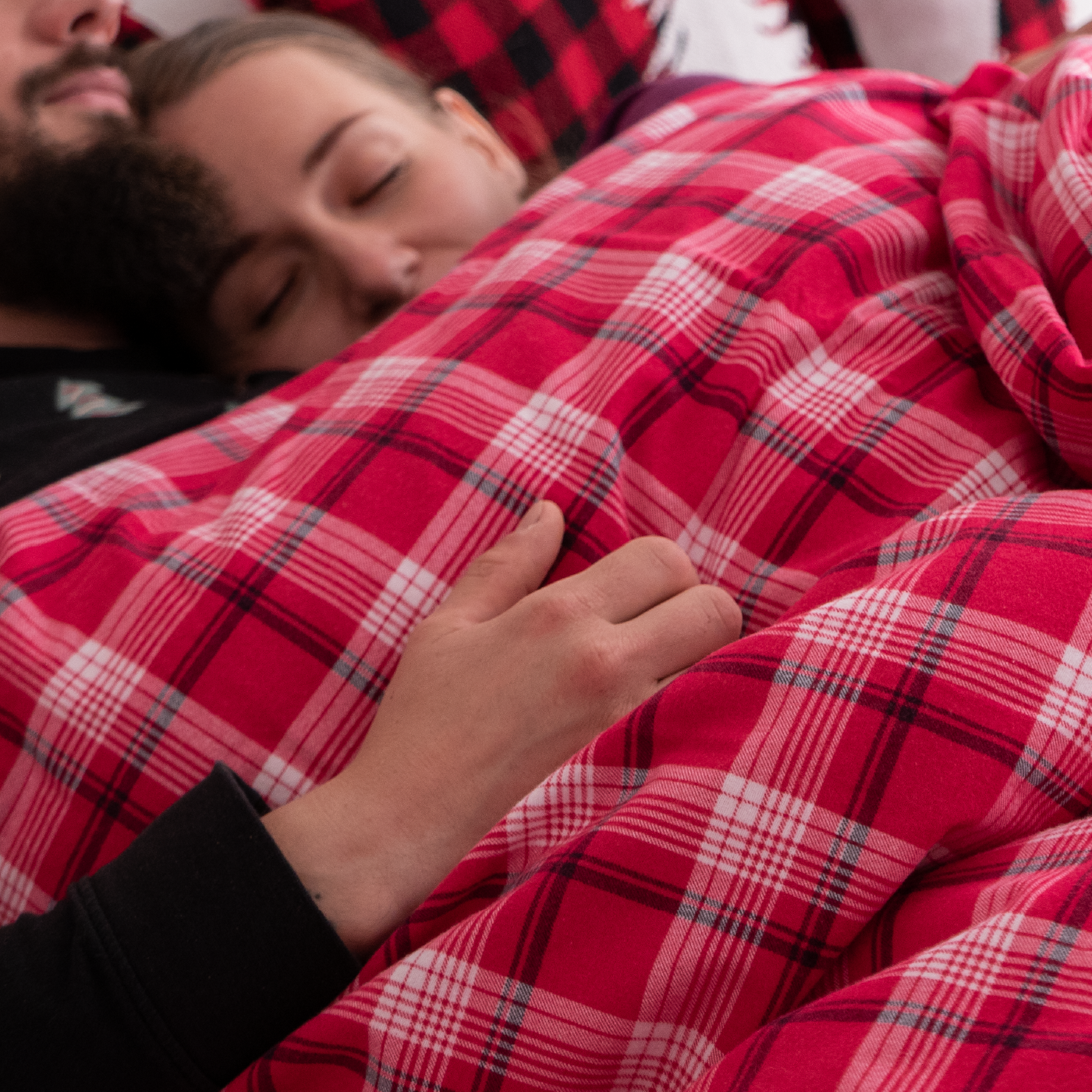 Obliečky FLANEL káro červená