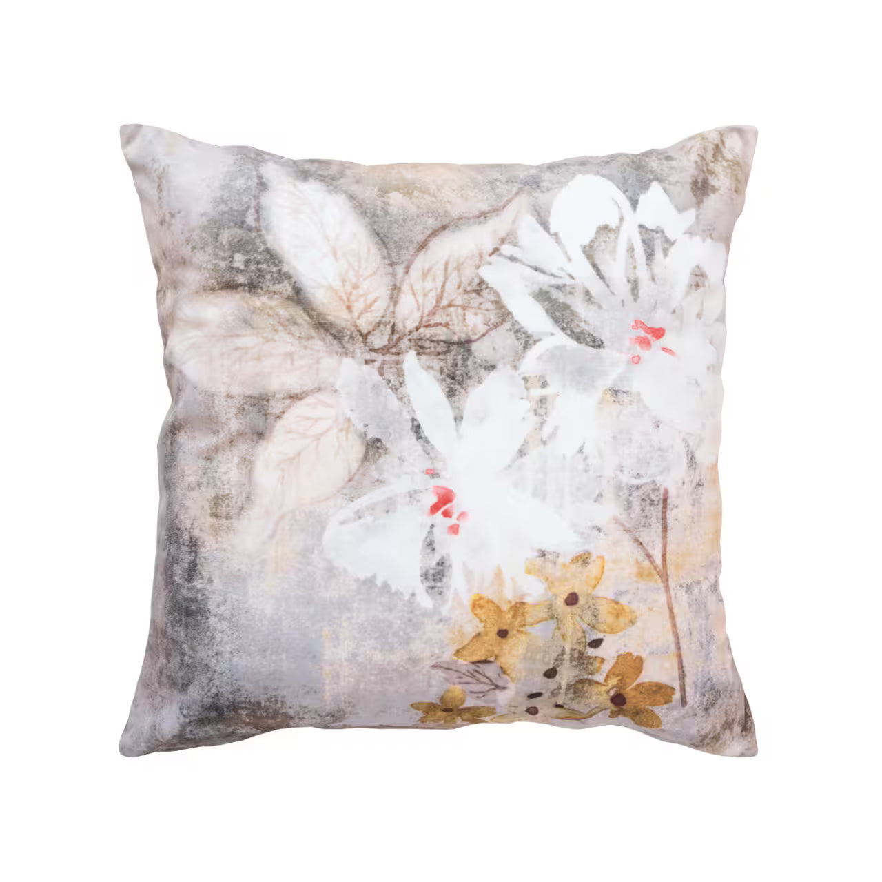 Dekoračný návlek VELVET flower sivá smotanová