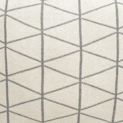 Dekoračný návlek pletený DESIGN geo smotanová sivá