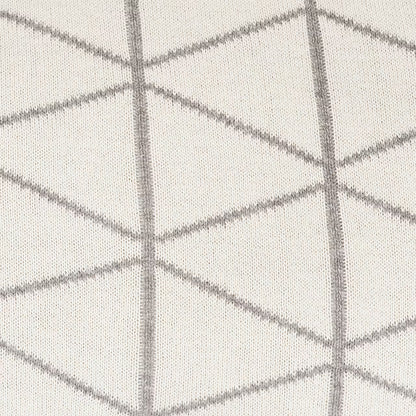 Dekoračný návlek pletený DESIGN geo smotanová sivá