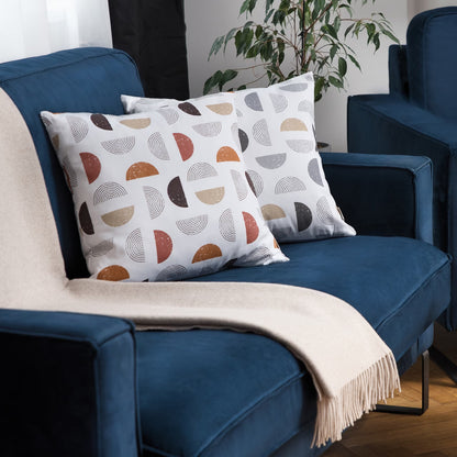 Dekoračný návlek DEKORO geo spiral biela sivá