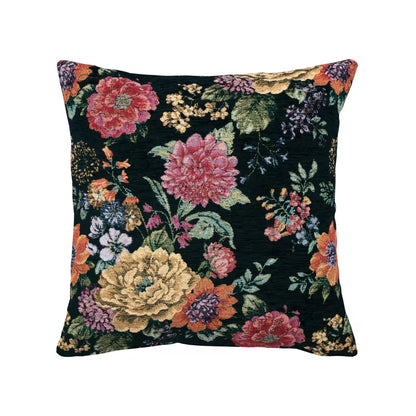 Dekoračný návlek GLAMOUR kvety čierna