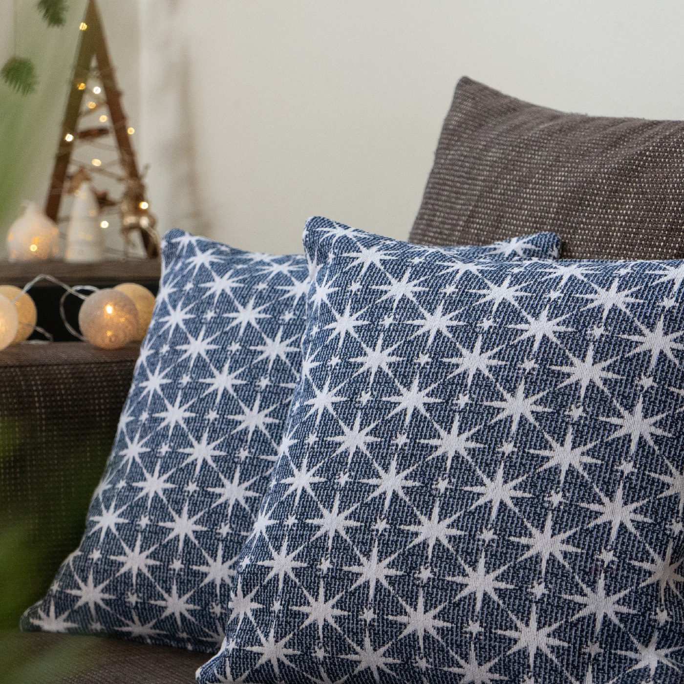 Dekoračný návlek MOTIV hviezdy modrá biela