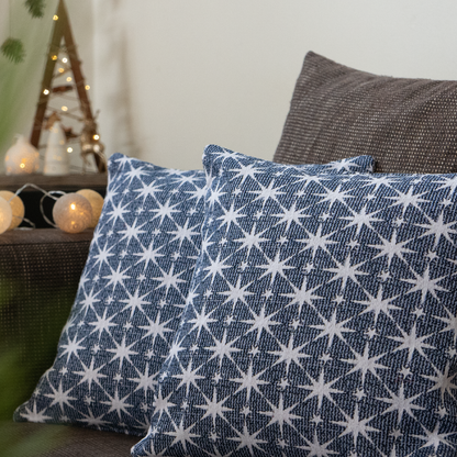 Dekoračný návlek MOTIV hviezdy modrá biela