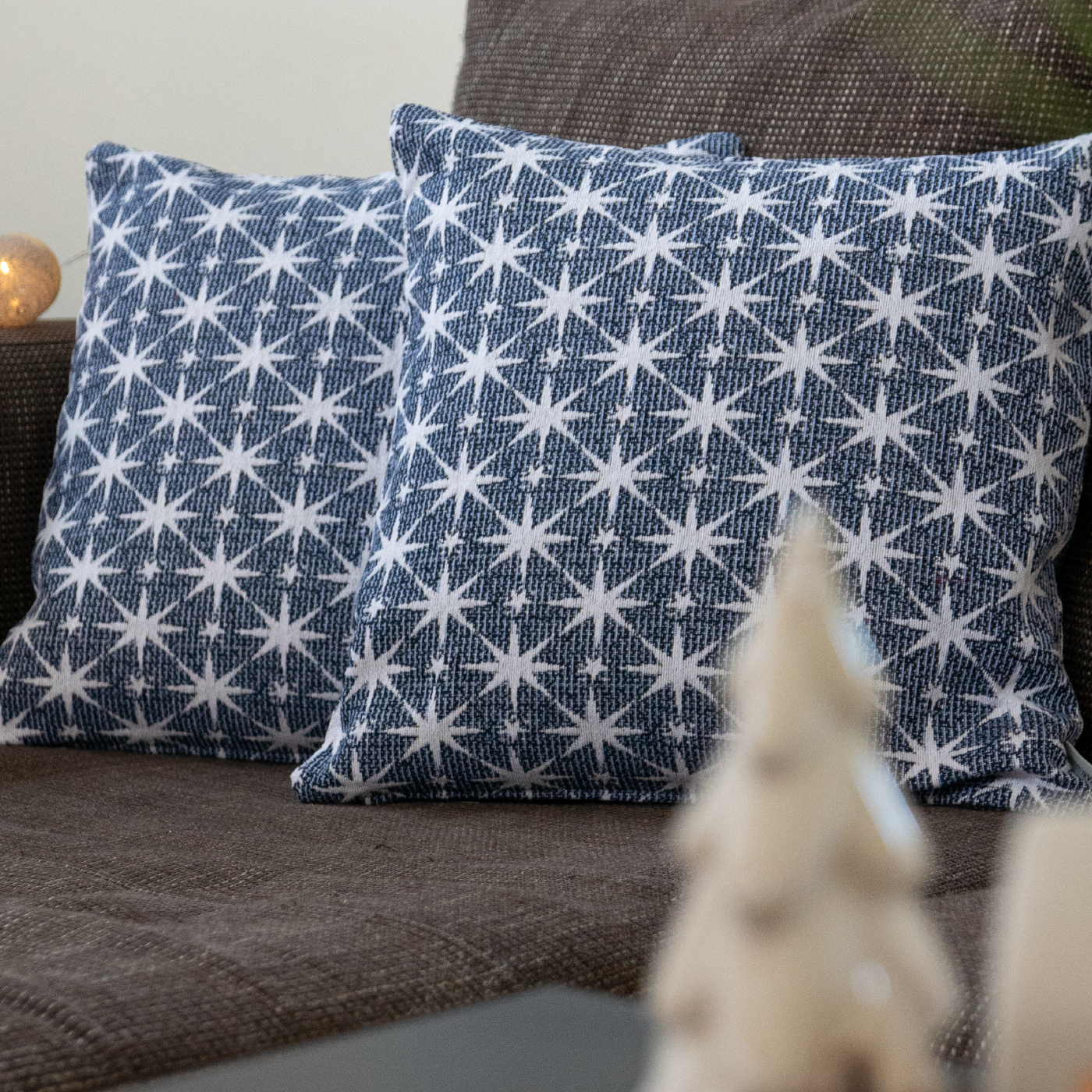 Dekoračný návlek MOTIV hviezdy modrá biela