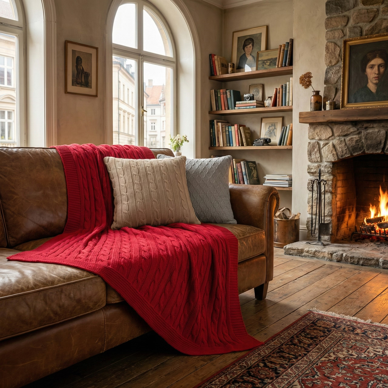 Deka pletená IMPERIAL červená